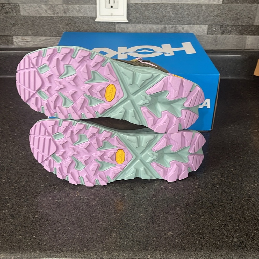 Hoka Anacapa Breeze Mid High-Top Sneakers in Olive and Lavender - Picture 5 of 5